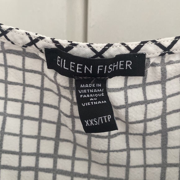 Eileen Fisher Bateau Neck Grid Tank Bone - Picture 3 of 13